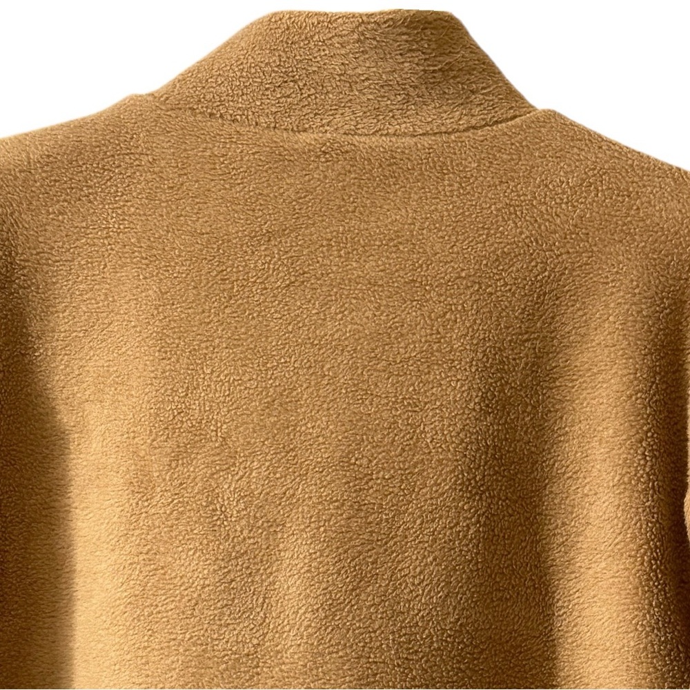 J Crew Factory Quilted Black and Tan Sherpa 1/4 Snap Neckline Pull Over Top - Picture 9 of 12